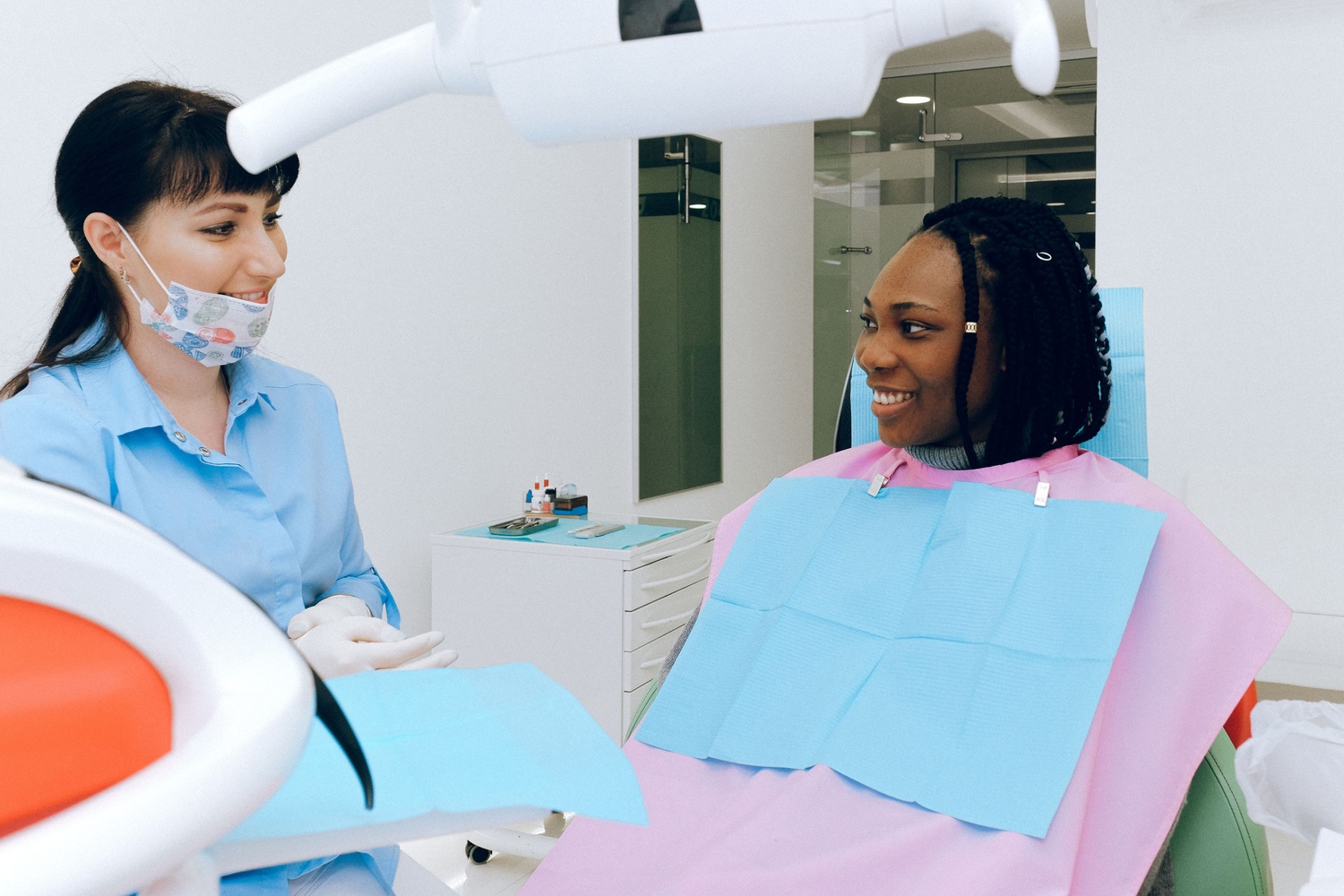 Dental care team ready to attend to a patient
